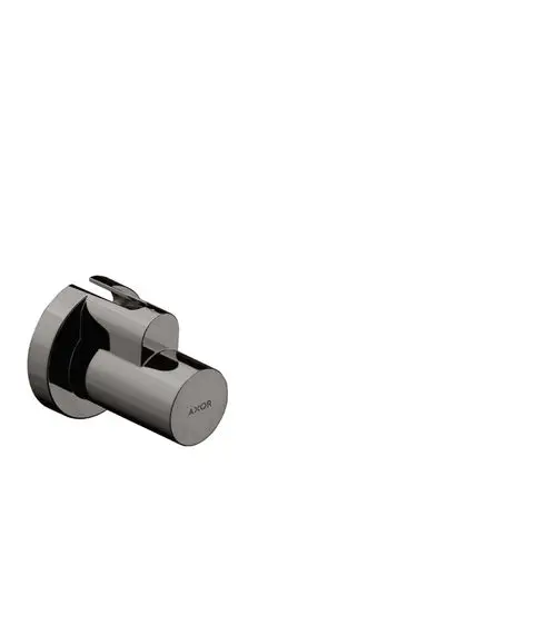 Polierter schwarzer Chrom-Schieber mit einfacher Bedienung, hergestellt von Hansgrohe. Ideal zur Steuerung von Wasserflüssen in modernen Sanitäranlagen.